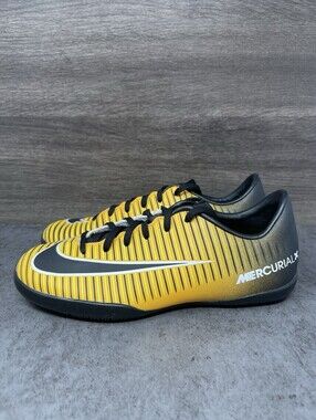 Nike Mercurial X Victory VI Indoor Soccer Shoes Kids Size 3Y Black Yellow 831947